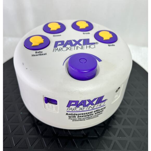 PAXIL Logo White Noise Sound Machine Pharmaceutical Advertising Works 4 Sounds - Picture 2 of 5